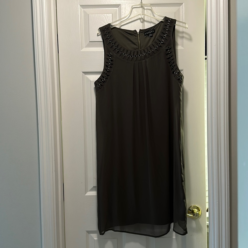 Tribal olive green dress